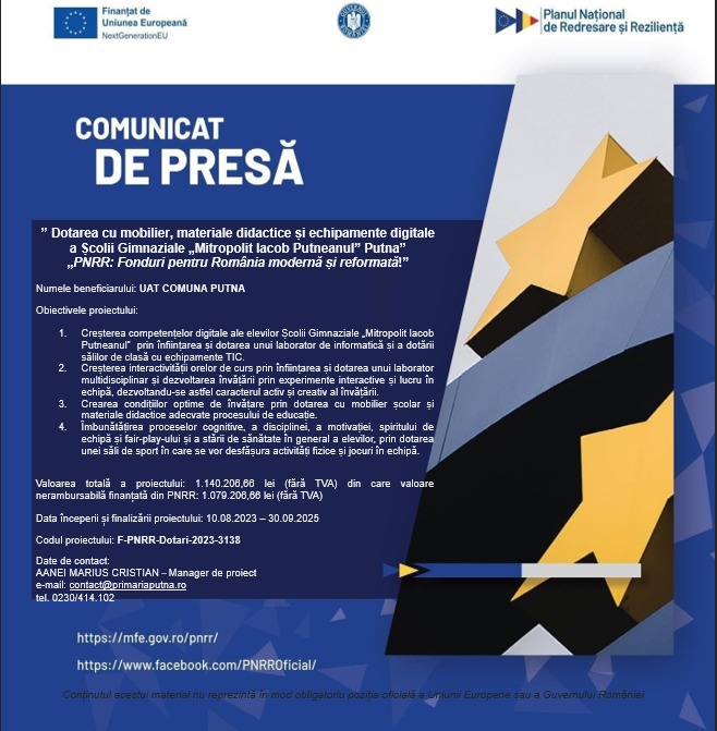 Proiect dotari scoala